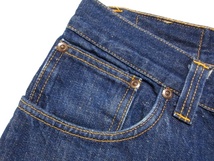 即決 Nudie Jeans ヌーディージーンズ スリムジム SLIM JIM W32実77 オレンジステッチ レザーパッチ 濃紺 イタリア製デニム メンズ_画像5