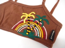 【KCM】tmo-112-100★未使用★【Rasta Art Design/ラスタ】水着　ビキニ　刺繍入り　100　ブラウン　キッズ　ベビー_画像3