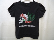 【KCM】tmo-129★ワケあり未使用★【Rasta Art Design/ラスタ】半袖Tシャツ　パフスリーブ　150　ブラック　キッズ_画像1