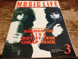 MUSIC LIFE 1997年3月 AEROSMITH KISS MOTLEY CRUE