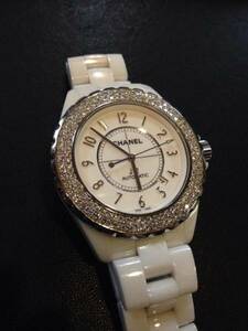 CHANEL Chanel j12 42mm bezel 2 row after diamond processing does custom installation chronograph 41 38 chocolate 9p H2544 H0683 950 chocolate 