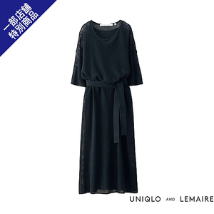  Uniqlo ru mail Hsu pima хлопок вязаный One-piece темно-синий L