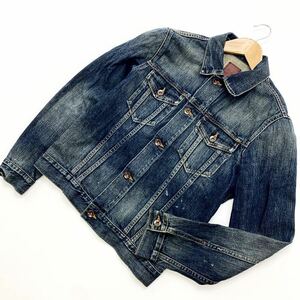 ギャップ GAP 1969 XS レディース デニムジャケット トラッカージャケット 細身 キレイめ 定番 色落ち 好シルエット♪■CA106