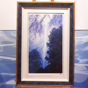 1円～◆おたからや◆x32　ジン・シマクラ　那智の滝　ミックストメディア　風景画　版画