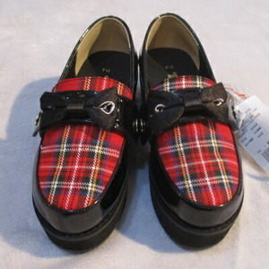 ZIDDY Kids ребенок 2WAY толщина низ Loafer tartan проверка 24cm (04-8083)