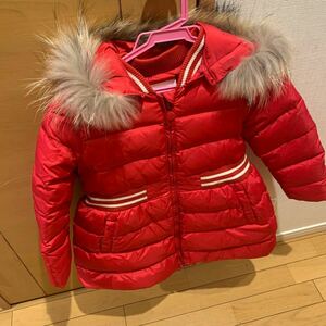ダウンジャケット　女の子用　ナイロンコート　130cm 冬用　暖かい　赤いコート　