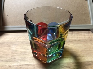 正規品 未使用 HANDMADE DECORATED ハンドメイド レインボー グラス ガラス