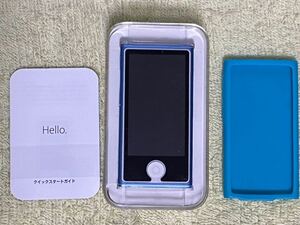 中古iPod nano第7世代MKN02J/A 青ブルー　新品時フィルム貼りシリコンジャケット付き付属イヤフォン無し
