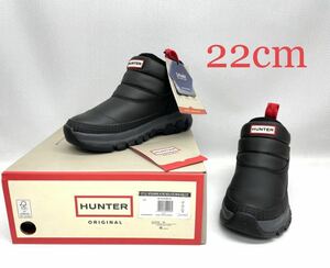 送料無料 ハンター/HUNTER ショート スノーブーツ ブラック 22cm