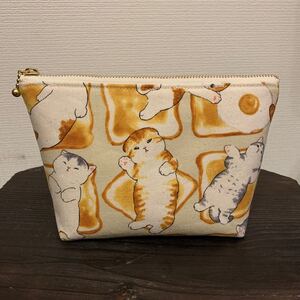 ハンドメイド ファスナーポーチ(ネコ)