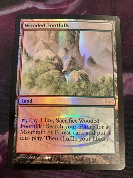 PROMO 樹木茂る山麓　英FOIL1枚　ジャッジ褒賞　MTG wooded foothills 英語 プロモ DCI