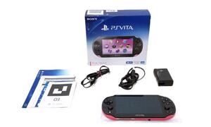 美品 動作確認済み PS Vita PCH-2000 za15 プレイステーション ヴィータ Wi-Fiモデル 本体 ピンク ブラック アダプター 充電器 箱 付属