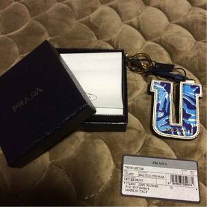  new goods Italy buy PRADA Prada key holder ②U blue marine pattern 