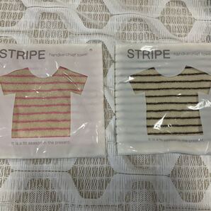 ストライプ★ハンカチタオル 2枚セット★子供、女性用タオルハンカチ