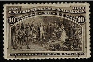 アメリカ 1892年 10セント 切手 mint h ＯＧ