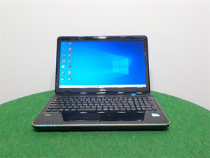 カメラ内蔵/中古/15.6型ノートPC/Win10/750GB/4GB/Celeron B830/FMV　AH30/K Office搭載/HDMI/無線WIFI/テンキー