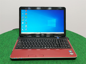 カメラ内蔵/中古/15型/ノートPC/Windows10/爆速新品SSD256/4GB/AMD　E-450/FMV　AH40/E　MSOffice2019proPlus搭載/新品無線マウス　動作良