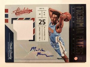 大活躍/75 RC Auto Jersey 16-17 Panini Malik Beasley マリック・ビーズリー NBA ルーキー サイン ユニフォーム バスケ Bucks バックス