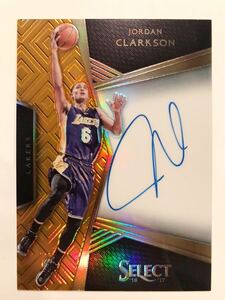 Orange Prizm 直書/65 Auto 16 Panini Select Jordan Clarkson ジョーダン・クラークソン NBA サイン バスケ ユニフォーム Jazz ユタジャズ