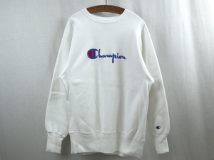 USA製 90'S Champion チャンピオン ビッグ刺繍プリント リバースウィーブ スウェット(L)ホワイト