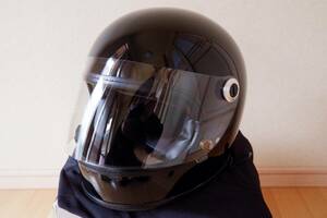 レトロフルフェイス ヘルメット SG/PSCマーク付き 侍 SAMURAI バイク用 サムライクレスト族ヘルメット　グロスブラック