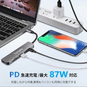 【送料無料】USB Type C ハブ 6in1 PD充電(87w) 4K対応 HDMI apple 指定