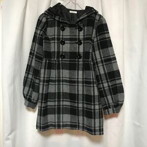 チェック柄 フード付き コート