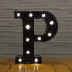 ブラック マーキーサイン アルファベット ( P ) LED ライト ランプ 電池式 照明 飾り 装飾 誕生日 結婚式 パーティー インテリア