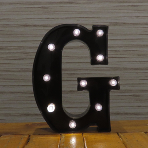 ブラック マーキーサイン アルファベット ( G ) LED ライト ランプ 電池式 照明 飾り 装飾 誕生日 結婚式 パーティー インテリア