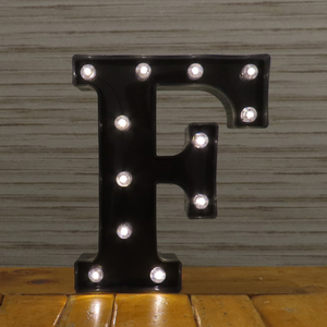 ブラック マーキーサイン アルファベット ( F ) LED ライト ランプ 電池式 照明 飾り 装飾 誕生日 結婚式 パーティー インテリア