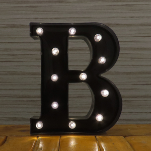 ブラック マーキーサイン アルファベット ( B ) LED ライト ランプ 電池式 照明 飾り 装飾 誕生日 結婚式 パーティー インテリア