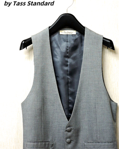 M【by Tass Standard VEST 101-10423 Gray Grey バイ タス スタンダード ベスト ジレ グレー テーラード】