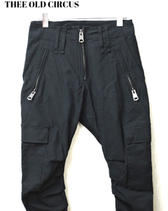 0 ￥39,600【THEE OLD CIRCUS 9174 ROT-9 Jodhpure Cargo Pants Black Far Away Blue オールドサーカス Rot-9 ジョッパーズ カーゴパンツ】