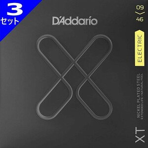 3セット D'Addario XTE0946 XT Nickel 009-046 ダダリオ エレキギター弦