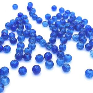 ハンドメイド クラフト パーツ クラックビーズ 6mm 約100個 ブルー