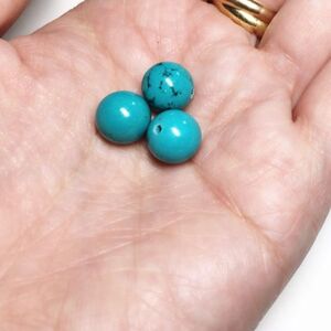 ハンドメイド クラフト パーツ ターコイズビーズ 10mm 3個