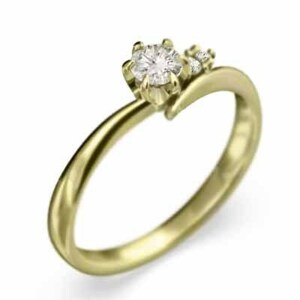 オーダーメイド 婚約 指輪 天然ダイヤ 18金イエローゴールド 4月誕生石