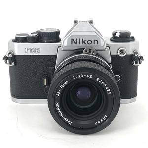 ニコン Nikon New FM2 シルバー + Ai-S NIKKOR 35-70mm F3.3-4.5 フィルム マニュアルフォーカス 一眼レフカメラ 【中古】