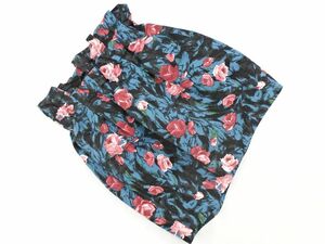 フレイアイディー 花柄 コクーン スカート size0/青 ■■ ☆ cab8