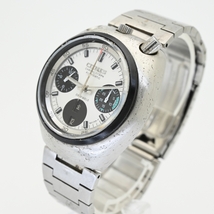 シチズン●チャレンジタイマー 1976年製造 ツノ/クロノグラフ 純正ベルト 自動巻 オートマチック メンズ腕時計 ジャンク 4-901177 67-9011_画像2