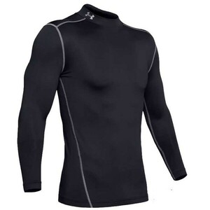 ●アンダーアーマー コールドギア ブラック XL コンプレッション アーマーモック 長袖 インナーシャツ トレーニング シャツ