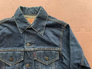 濃紺 70s ビンテージ LEVIS 70505 デニムジャケット USA製 Gジャン 3rd 4th Rタブ ボタン裏524 オリジナル / 大戦 片面 2nd 1st Tバック