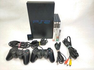 PlayStation2本体SCPH-30000 PS2ソフト 8Mメモリカード1枚 コントローラー2個付き