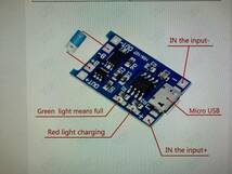 AquaPC★5V 1A 18650 リチウムバッテリー チャージボード Micro USB チャージモジュール プロテクト★★★_画像6