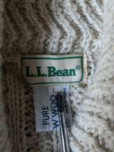 80s 90s llbean ショールカラー ウール ニット vintage ビンテージ アイルランド製 ケーブル編み エルエルビーン ウール_画像5