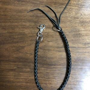 新品 本革ウォレットチェーン ブラック カウレザーチェーン