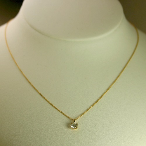 ダイヤモンド ネックレス K18 一粒 0.5ct 鑑定書付 0.519ct Fカラー SI2クラス 3EXカット CGL ダイヤモンド ネックレス K18 一粒 0.5ct 鑑定書付 0.519ct Fカラー SI2クラス 3EXカット CGL