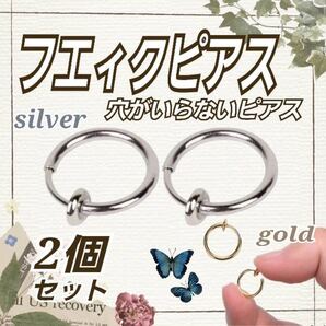 フェイクリングピアス イヤリング レディース メンズ フェイクピアス