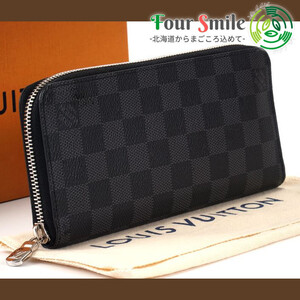 【使用わずか 極美品】ルイヴィトン Louis Vuitton ダミエグラフィット ジッピー ヴェルティカル 長財布 メンズ 箱付 N63095 定価11万 4921
