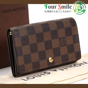 【極美品】ルイヴィトン Louis Vuitton ダミエ ポルトモネ ビエトレゾール L字ファスナー 財布 エベヌ メンズ N61730 定価約7万円 4890